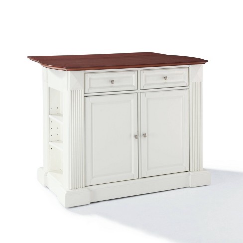 Drop Leaf Breakfast Bar Top Kitchen Island White Crosley