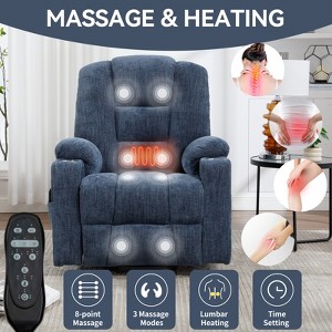 Power Lift Recliner Chair, Heavy Duty 155° Reclining Angle Massage Chair With Dual USB Ports And Cup Holders, Single Recliner Chairs For Elderly - 1 of 4