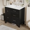 TiramisuBest 30 Inch Bathroom Vanity with Ceramic Sink, Flip-Out Drawer Design for Plumbing, Soft Close Drawers - 3 of 4