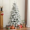 Gulches 6FT Unlit Snow Flocked Artificial Xmas Tree,Full Appearance,Easy Assembly,Metal Stand - 2 of 4