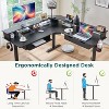 SinCiDo 60" L-Shaped Electric Standing Desk, Height Adjustable Corner Gaming Desk w/ Power Outlets, LED Lighting & 2 Drawers - 4 of 4
