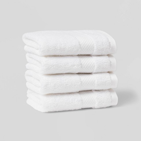 White Classic Luxury Cotton 12 pc Washcloth Set, Hotel Style Small