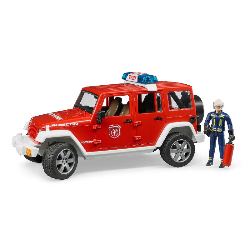 Bruder Jeep Rubicon Fire Vehicle with Fireman Figure, 1 of 9