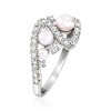Ross-Simons 2.5-5mm Cultured Pearl and .26 ct. t.w. Diamond Swirl Ring in Sterling Silver - 3 of 4