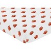 Sweet Jojo Designs Boy Baby Fitted Crib Sheet Football Brown and White - 3 of 4