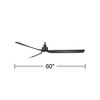 Casa Vieja 60" Sailplane Modern Indoor Outdoor Ceiling Fan 3 Blade LED Light Remote Control Matte Black Finish Bedroom Patio Living Room Damp Rated - 4 of 4