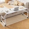 Overbed Table with Wheels, Adjustable Height & Length Rolling Desk for Home Office, Hospital & Bedroom - 3 of 4