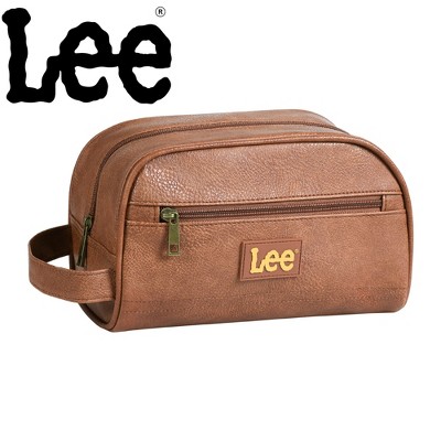 Lee Toiletry Bag for Men, PU Leather Travel Dopp Kit, Water-Resistant Men's Shaving Kit Bathroom Organizer, Gifts for Men