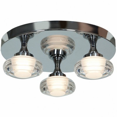 Optix Chrome and Glass 3-Light LED Flush Mount