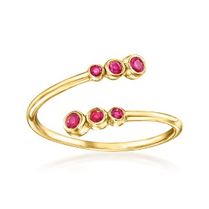 Ross-Simons 0.10 ct. t.w. Ruby Bypass Ring in 10kt Yellow Gold - 1 of 4