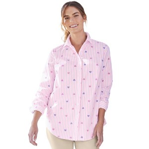 Woman Within Women's Plus Size Perfect Long Sleeve Shirt - 1 of 4