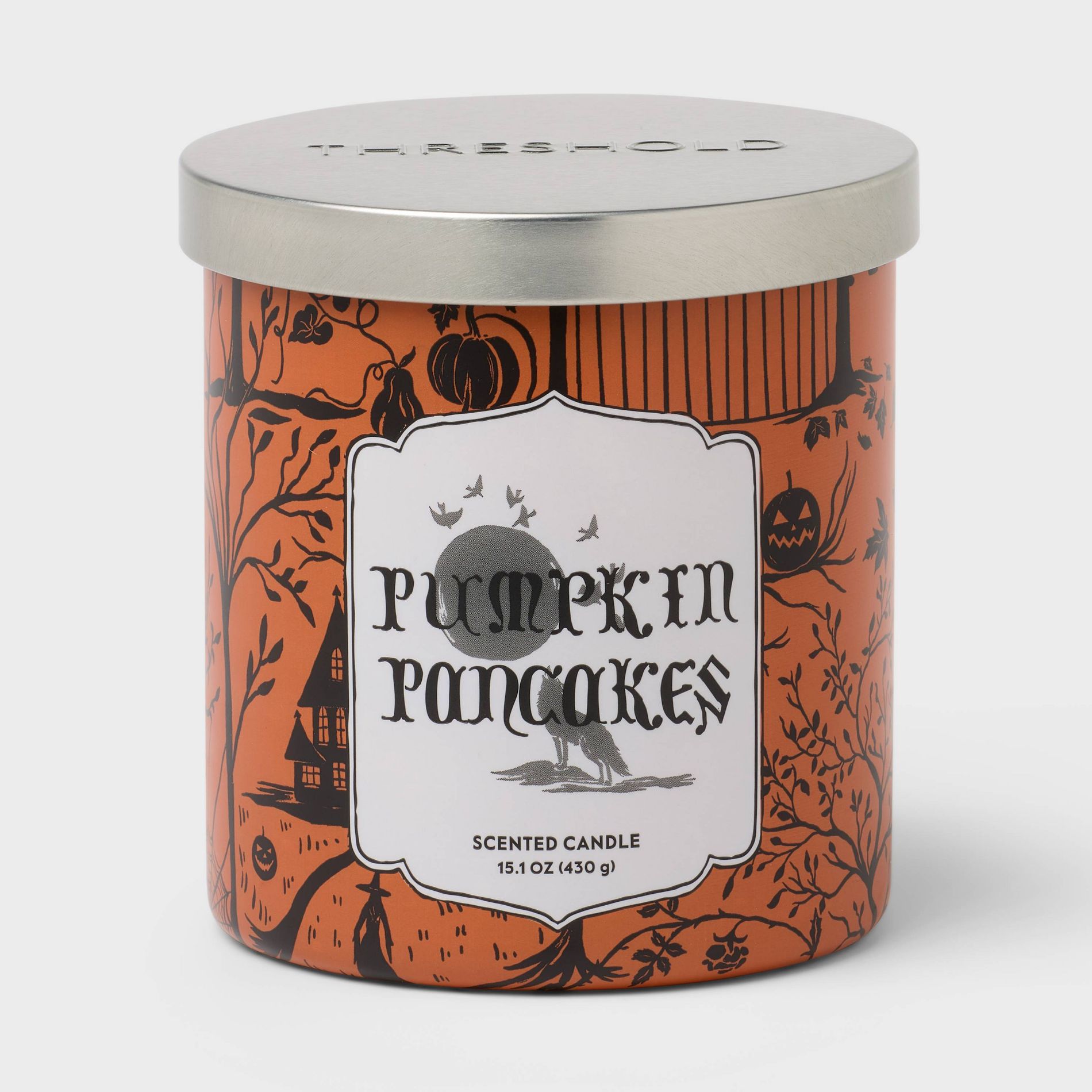 2 Wick Glass Halloween Pumpkin Pancakes Jar Candle with Lid 15.1oz - Threshold™