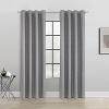 Thermaplus 100% Polyester Mason Lightweight Texture Printed Blackout Grommet Curtain Panel Grey - 2 of 4