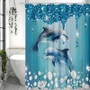 Paaaawaters 1pcs Diamonds and Dolphins Shower Curtain Set - Luxurious Modern Design, Water-Repellent Curtain - 2 of 4