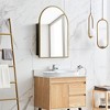 PexFix 36" x 24" Arched Recessed Bathroom Cabinet with Mirror Stainless Steel Frame and 2 Adjustable Shelves Wall Medicine Cabinets Mirrors Gold - 2 of 4