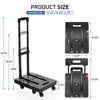 OBOKATA SPACEKEEPER Folding Hand Truck, 500 LB Heavy Duty Luggage Cart, Utility Dolly Platform Cart with 6 Wheels & 2 Elastic Ropes for Luggage, Black - 2 of 4
