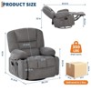 Massage Recliner Chair for Adults, 360¡ã Swivel Rocking Chair with Massage and Heating, Glider Recliner Chairs with Storage and Cup Holder - 2 of 4