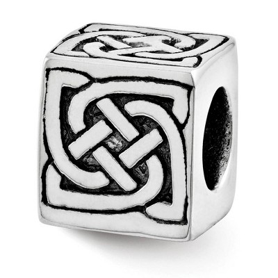 Black Bow Jewelry Sterling Silver Celtic Block Bead Charm
