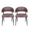 Hrinhom Set of 2 Curved Upholstered Dining Chair with Metal Legs - 2 of 4