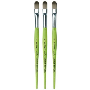 da Vinci FIT Synthetics Student Brush, Synthetic, Acrylic & Tempera, Filbert, Series 375, Size 12, Pack of 3 - 1 of 3