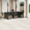 vidaXL 10 Piece Patio Sofa Set with Cushions - Gray Poly Rattan - 2 of 4
