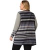 Agnes Orinda Women's Plus Size Long Open Front Striped Contrast Casual Knit Cardigans - 4 of 4