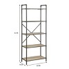 Industrial Bookshelf with Wood Veneer Shelves Metal Frame Open Back 63in Tall for Living Room or Home Office-3irtyhousy - 4 of 4