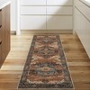 Vintage Area Rug Washable Medallion Floor Mats, Non-Slip Oriental Distressed Accent Rug, Non-Shedding Low Pile Indoor Carpet, Easy Cleaning - 2 of 4
