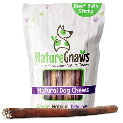 Nature Gnaws Large Bully Sticks 11-12" Beef Dog Treats- 5ct