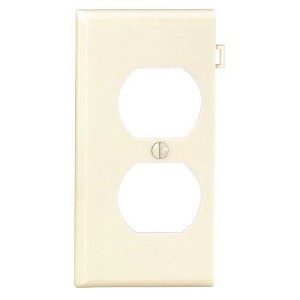 Leviton Duplex End Sectional 1-Gang Plastic Outlet Wall Plate, Ivory - 1 of 1