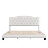 King Size Upholstered Platform Bed with Saddle Curved Headboard and Diamond Tufted Details - 4 of 4