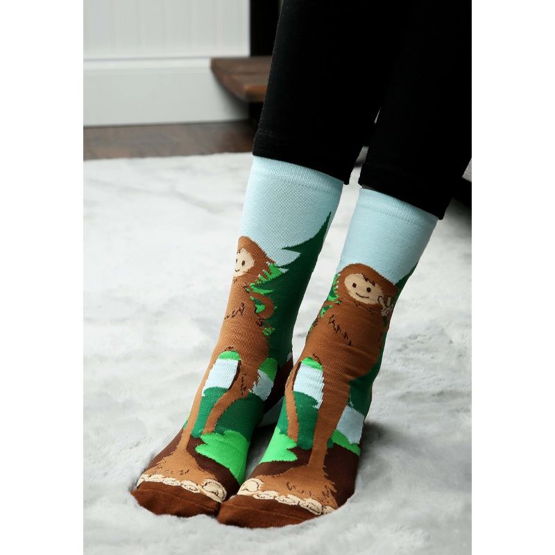 HalloweenCostumes.com One Size Fits Most  Bigfoot-Socks, Green/Green/Brown, 1 of 6