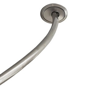 Dual Mount No Rust 50” to 72” Adjustable Curved Shower Curtain Rod - 1 of 4