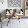 GDFStudio Noyes Acacia Wood and Iron Oval Coffee Table - 2 of 4