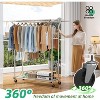 Simple Trending Heavy Duty Double Rod Clothes Rack Load 450 LBS, Metal Commercial Garment Rack, , Chrome - 4 of 4