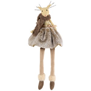 Northlight Sitting Reindeer Girl with Dangling Legs Christmas Figure - 18" - 1 of 4