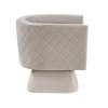 Velvet Upholstery Solid Wood Swivel Accent Chair with Diamond-Stitched Back, Foam Padding, Attached Cushions and 360-Degree Swivel - 4 of 4