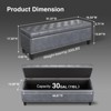 Storage Ottoman Bench, 51-Inch 30 Gallons Large Faux Leather Bench - 2 of 4