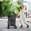 Tangkula Double Pet Stroller with 2 Detachable Carrier Bags Safety Belt 4 Lockable Wheels Cat Stroller Travel Carrier Strolling Cart Folding Black - 2 of 4