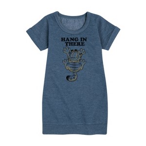 - Garfield - Hang In There Graphic Short Sleeve Fleece Dress - 1 of 3