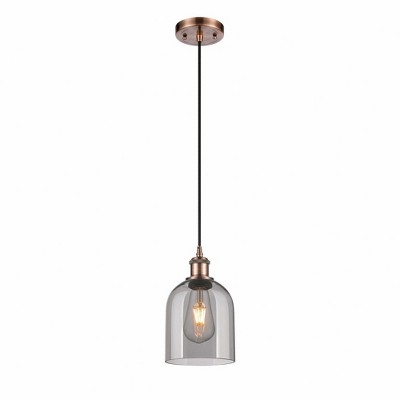 Bella - 1 Light Cord Hung Mini Pendant In Industrial Style-9.5 Inches Tall and 5.5 Inches Wide