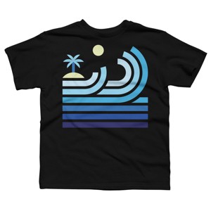 Boy's Design By Humans Cool Waves On a Lonely Beach By quilimo T-Shirt - 1 of 2
