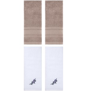 REGALWOVEN 4 Pcs Bathroom Home Decor Cotton Soft Absorbent Floral Hand Towel 13" x 29" - 1 of 4