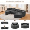 Whisen Boneless Couch Modular Sectional Sofa & Compression Sofa with Deep Seating and Curved Design - 3 of 4
