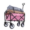 VYNXARIA Minimeetall Strap Collapsible Foldable Wagon Cart with strapping system, Beach Wagon , Utility Cart , Utility Wagon Grocery Cart,pink - 4 of 4
