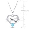 EVERLY JEWELRY | Sterling Silver 2 1/2 CT TGW Blue and White Cubic Zirconia Infinity Heart Pendant with Chain, 18 inc - 2 of 4