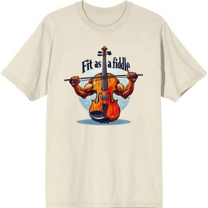 Fit As A Fiddle Violin Humor Adult Crew Neck Short Sleeve Tee - 1 of 2