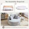 ChicFurnit Round Sofa Circle Bed Sectional Sofa Memory Foam Cloud Couch with 3 Pillow Sofa Couches for Living Room, 55.91"*55.51"*24.8" - 4 of 4