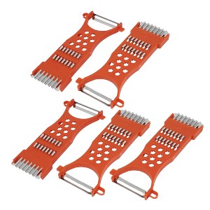 Unique Bargains Multipurpose Plastic Metal Red Peeler 6" x 2.8" x 0.4" Red 5 Pcs - 1 of 3