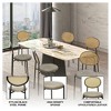 LeisureMod Euston Set of 4 Modern Dining Chairs – Wicker Back & Velvet Seat, Perfect for Dining Rooms and Kitchens - 4 of 4